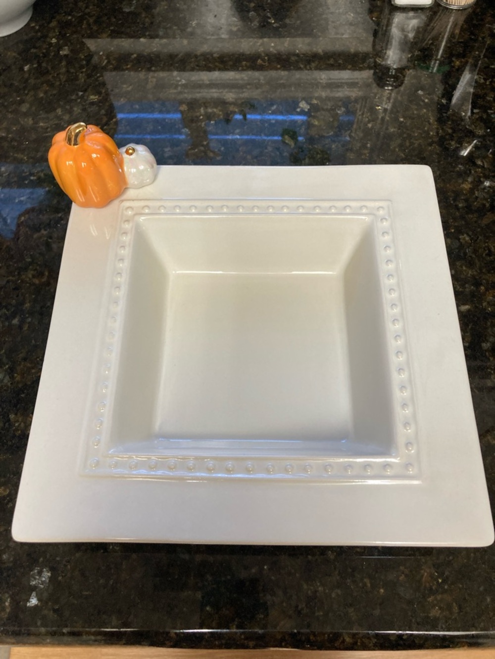 Nora Fleming RETIRED Pearl Dot Square Napkin Holder Candy Dish